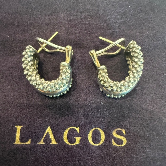 Lagos Caviar 925 Sterling Silver Earrings - Picture 2 of 6